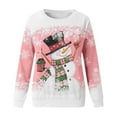 thumbnail image 4 of WEAIXIMIUNG Chandail en Molleton Femme Mignon Mode Hiver Décontracté Bonhomme de Neige Flocon de Neige Imprimé de Noël Col Rond Manches Longues Sweat à Capuche, 4 of 4