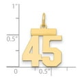 thumbnail image 2 of 14k Yellow Gold Polished Finish Small Size Number 45 Charm Pendant, 2 of 4