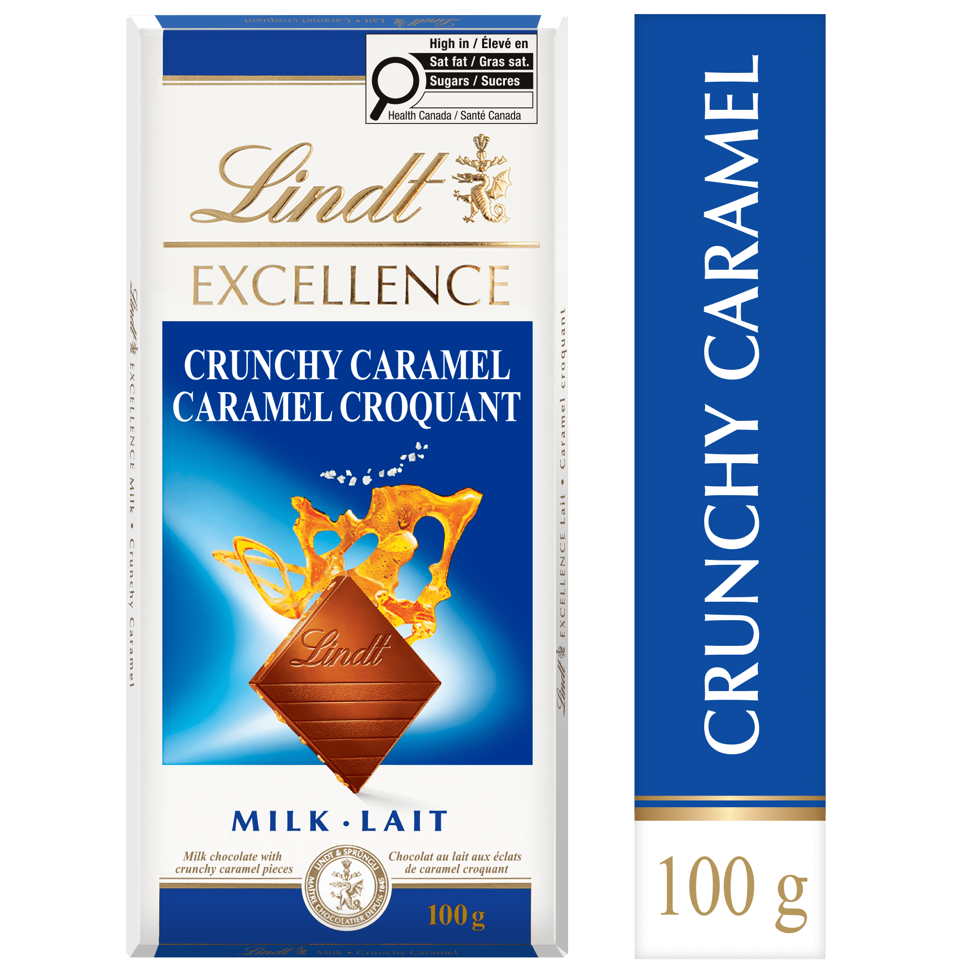 Chocolat au lait Lindt EXCELLENCE Caramel Croquant – Barre (100 g)