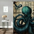 thumbnail image 2 of Orinice  Nautical Shower Curtain Beach Octopus Brown Paper Map Ocean Themed Bathroom Decor Retro Funny Waterproof Fabric Shower Curtain Set with Hooks  36x72, 2 of 7
