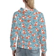 thumbnail image 7 of Fotbe Abstract leaves fox Pattern Womens Long Sleeve Hoodie, Pullover Hooded Sweatshirt, Kangaroo Pocket Hoodie with Eye-catching Drawstrings-Small, 7 of 7