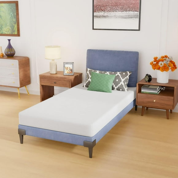 PayLessHere Twin 6 Inch Medium-Firm Base Foam Mattress, CertiPUR-US Certified, in a Box, Pressure Relief, White
