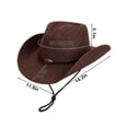 thumbnail image 2 of Gustave Straw Cowboy Hat for Women Men Western Cowgirl Sun Hat Wide Brim Summer Beach Hat with Windproof Chin Strap - Coffee, 2 of 7