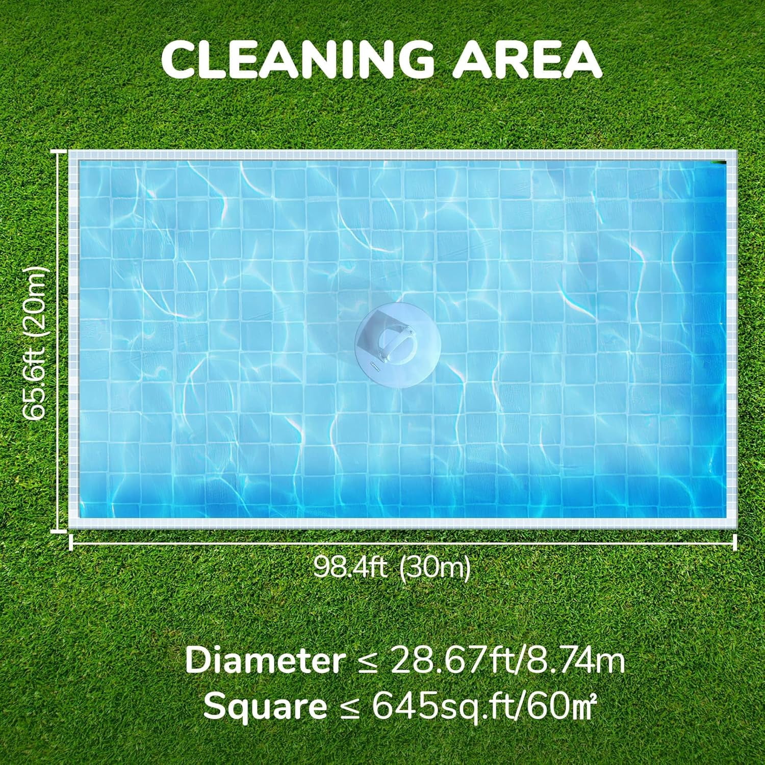 Seauto Smart Cordless Pool Cleaner Robot – Automatic Pool Vacuum with Rechargeable Battery for Effortless Pool Maintenance, Leaves, Dirt & Debris Removal for All Pools