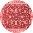 thumbnail image 1 of Ahgly Company Machine Washable Indoor Round Oriental Red Traditional Area Rugs, 8' Round, 1 of 4