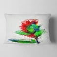 thumbnail image 2 of Designart Colorful Flower Stem with Splashes - Floral Throw Pillow - 12x20, 2 of 5