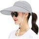 thumbnail image 2 of Sombreros de pesca con ala ancha y protección UV para mujer, sombrero de verano plegable con cola de caballo y solapa desmontable, 2 of 7