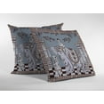 thumbnail image 3 of 20â€ Blue Brown Ornate Elephant Indoor Outdoor Throw Pillow, 3 of 4
