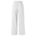 thumbnail image 4 of Aayomet Wide Leg Pants for Women Women Cotton Loose Wide Leg Pants High Waist Dress Pants for Women Business Casual Long,White XXL, 4 of 5