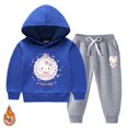thumbnail image 2 of Hello kitty moda dibujos animados Otoño/Invierno niños suéter con capucha + pantalones casuales niños grandes más ropa gruesa de terciopelo cálido invierno, 2 of 5