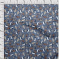 thumbnail image 3 of oneOone Polyester Lycra Medium Blue Fabric Cat Sewing Fabric By The Yard Printed Diy Clothing Sewing Supplies 56 Inch Wide-YBC, 3 of 4