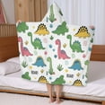 thumbnail image 5 of Dinosaur with ROAR Pattern Hooded Bath Towel，50"x30" for Ages 3 To 12 Kids, Quick Dry Lightweight Soft Microfiber Hood Beach Towel Cover Up for Kids, 5 of 7