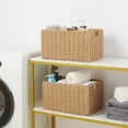 thumbnail image 4 of Wicker Storage Basket, Set of 2 Hand-Woven Paper Rope Wicker Basket, Small Storage Baskets for Organizing Toilet Paper Basket, Foldable Large Cube Storage Organizer Bins for Shelves (Natural), 4 of 15