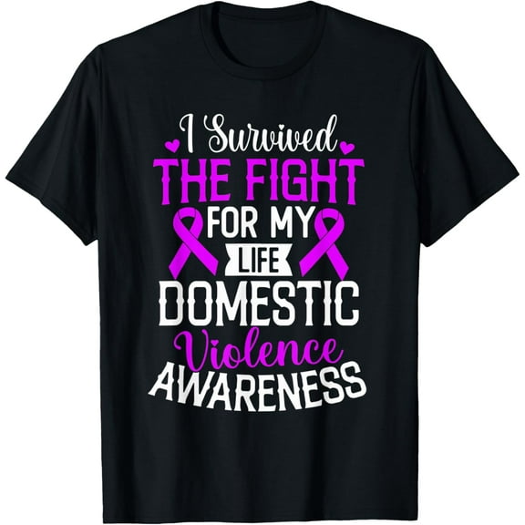Domestic Violence Awareness Shirt Survivor Gift T-ShirtMen and women, Black T-shirt, size: Extra large