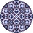thumbnail image 1 of Ahgly Company Tapis Rond Lavable en Machine Intérieur Transitionnel Bleu, 4 Pieds Rond, 1 of 7