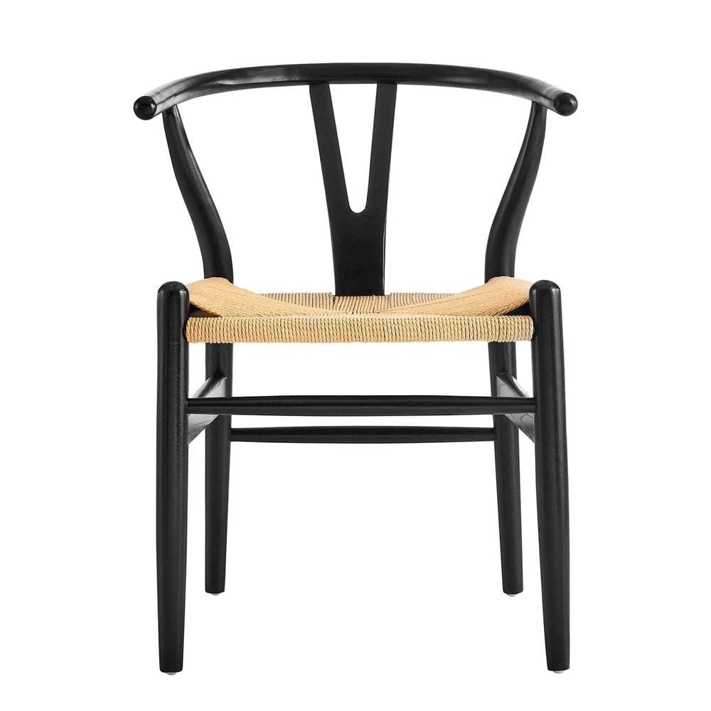 Heavenly Collection | Wishbone Black Wood Dining Chair for Kitchen or Dining Room