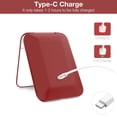 thumbnail image 6 of Rechargeable Pocket Mirror, Double Sided 1X/3X Magnification Compact Vanity Mirror, 3 Color Lights, Dimmable, Small Portable Wallet Mirror, Lighted Travel Mirror for Women Gifts, Wine Red, 6 of 6