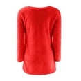 thumbnail image 5 of HAPIMO Women's Soft Fleece Sweater Loose Pullovers Holiday Long Sleeve Crew Neck Casual Relaxed Teen Girls Outwear Clothing Solid Color Tops Trendy Red XXXXXL, 5 of 5