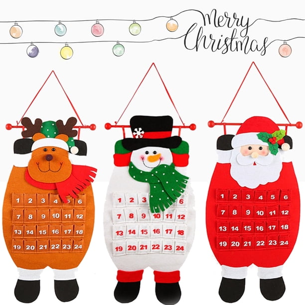 Christmas Advent Calendar 2022, Wall Hanging Santa Felt Christmas Tree Advent  Calendar with 24 Days Pockets, Xmas Countdown Calendar Gift for Kids Home  Office Door Decoration - Walmart.com