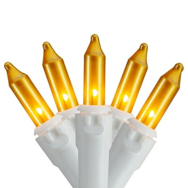 Northlight 50ct Opaque Gold Mini Christmas Light Set, 24.5ft White Wire