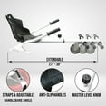 thumbnail image 3 of Cynetus Adjustable HoverCart HoverKart Go Cart Hover Cart Seat Hoverboard Seat Attachment for Electric Hoverboard self-stabilizing Scooter, 3 of 7