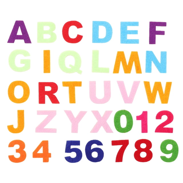 Tela de fieltro no tejida colorida 100 en 1, con números, letras, costura, manualidades, álbumes de recortes hechos a mano, herramientas para niños, regalos (patrón mixto y aleatorio)