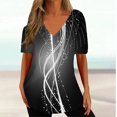 thumbnail image 1 of RWJDXD RWJDXD T-shirt Simple d'Été pour Femmes, Col en V, Manches Courtes, Mode Décontractée, 1 of 7