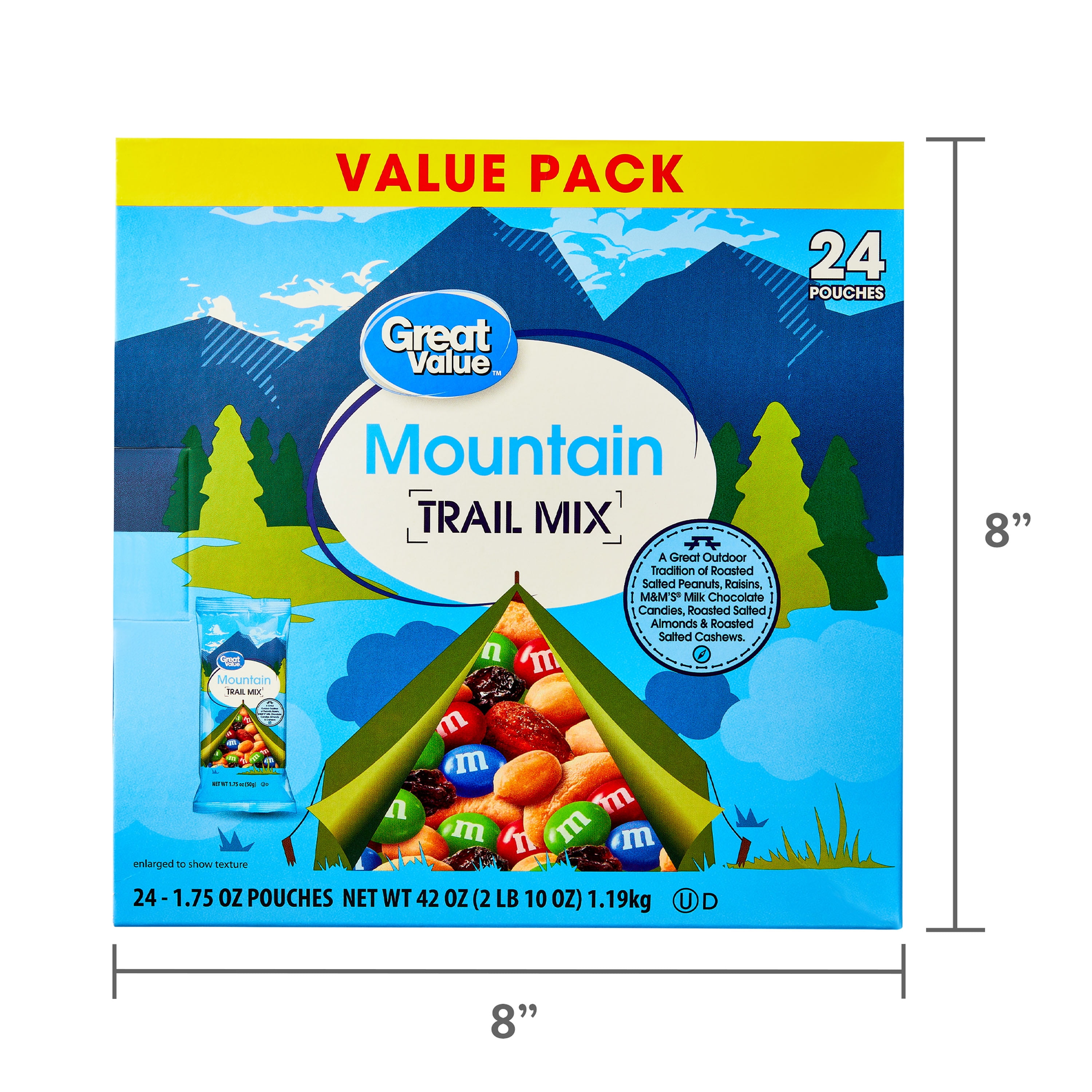 (4 pack) Great Value Mountain Trail Mix, 1.75 oz, 24 Count