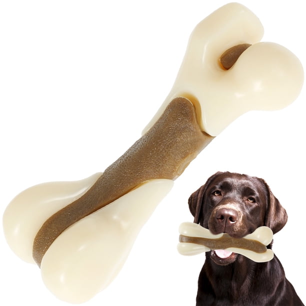 Muyoka Kyoffiie Dog Molar Toy Bone Shape Nylon Dog Chew Toy con sabor a carne real para masticadores agresivos Cuidado del cepillo de dientes para perros Juguetes para masticar para perros pequeños, m Muyoka Hogar