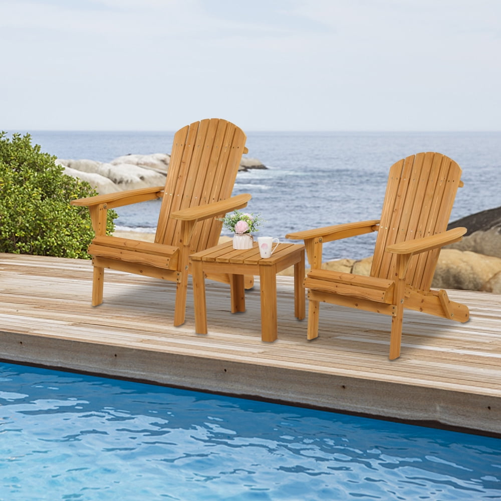 Segmart Folding Adirondack Chair, Premium Wood Lounge Chair Perfect for Outdoor Patio, Deck, Garden, Backyard, Lawn, Beach, Camping and Fire Pit Seating