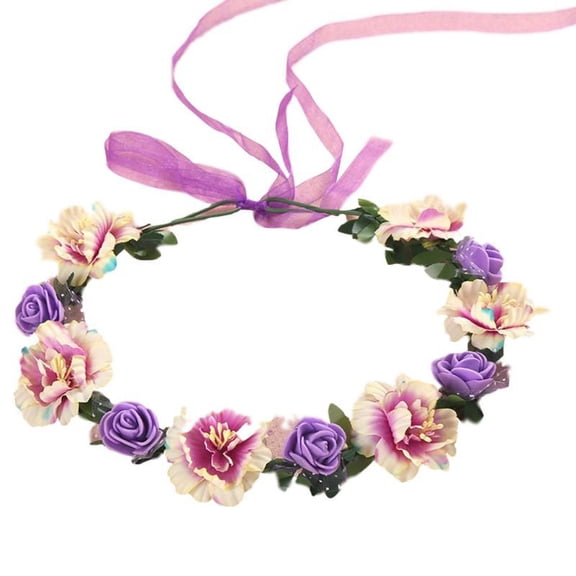 WINDLAND 6 Color Adult Kids Irregular Faux Rose Flower Headband Flower Girls Bridal Wedding Gradient Color Wreath Crown Headpiece