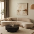 thumbnail image 6 of Benjara Zema 2 PC Sofa-Curved Modular Design-Camel Brown Fabric-2 Ball Pillows, 6 of 6