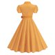 thumbnail image 4 of TaTaai Womens Casual Vintage Polka Dot Print Stand Collar Short Sleeve Button Down Flared Dress Elegant Fashion Lightweight Spring Summer Outfits Gift, 4 of 4