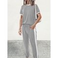 thumbnail image 3 of FreshPretty Womens 2 Piece Outfits Summer Tracksuit Sets Short Sleeve Tops Travel Long Pants Jogger Lounge Set, 3 of 8