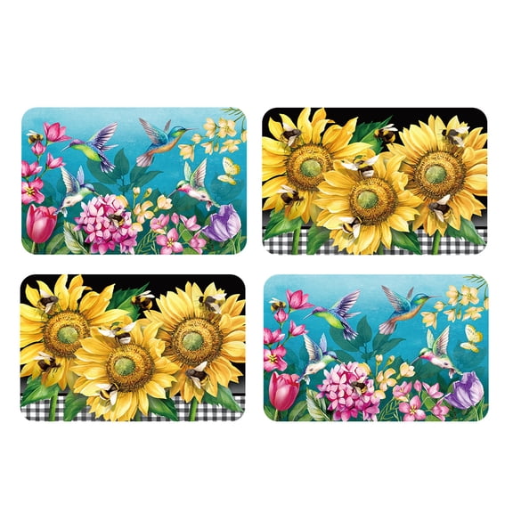 Briarwood Lane Spring Double Sided Placemat (4-pack) 17x11.25 Buzzing Sunflowers For Spring Hummingbird Placemat