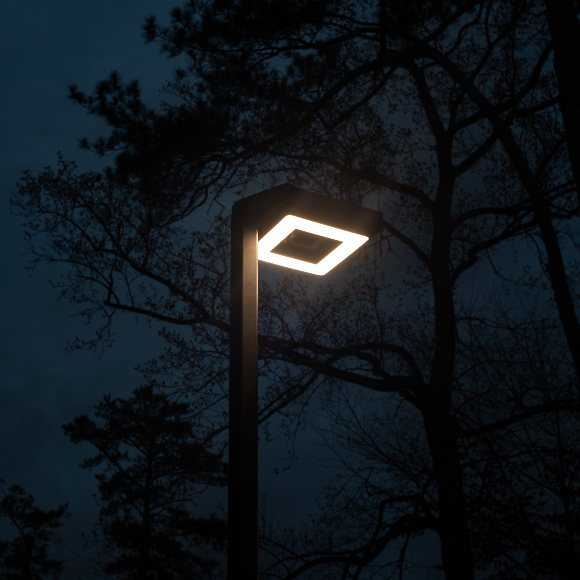 Contemporary 1-Light Square Black Aluminum Modern Outdoor Waterproof Solar Lamp Post Light with 3-Colors Integrated LED