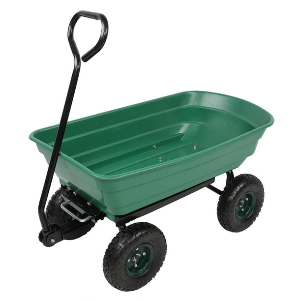 Iron Plastic Four Wheels Garden Cart, Garden Tool Trolley On Wheels
