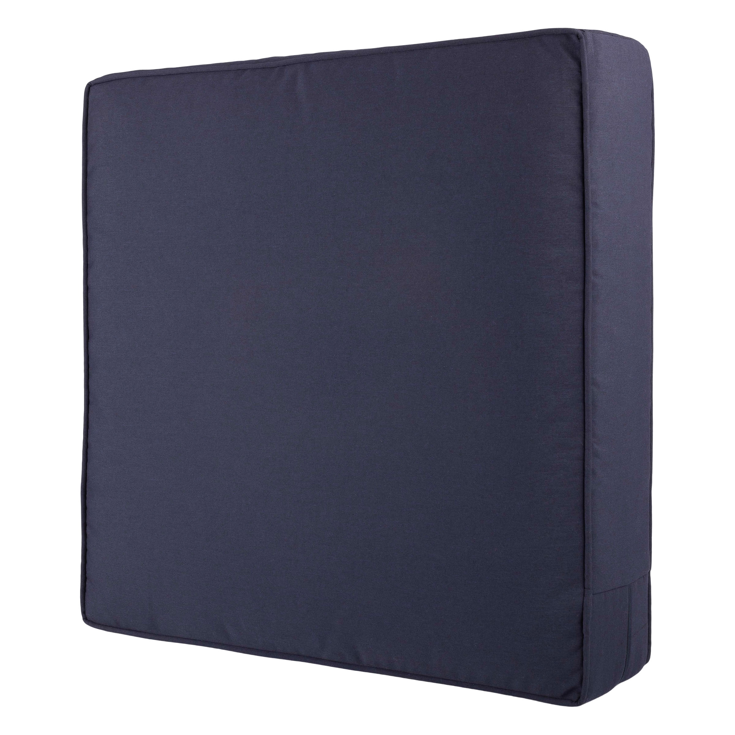 Lavish Home 24x24 Outdoor Patio Chair Cushion with Sun and Water-Resistant Removable Cover (Navy)