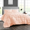 thumbnail image 2 of HNB Store 3pc Duvet Cover Set | 1000 TC Egyptian Cotton | SKP Plus Size Duvet Cover with 2 Pillowcases | Peach | Pinch, 2 of 8