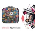 thumbnail image 6 of FORMRS Travel Makeup Bag Large Capacity Train Case Cosmetic Organizer with Adjustable Dividers, Blue Colorful Flowers, 6 of 8