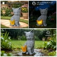 thumbnail image 6 of Lnrkai Solar Garden Statue Cat Figurine, Resin Garden Decor with Solar Light, Memorial Cat Gift Outdoor Animal Ornaments for Yard Patio Pathway, 6 of 9