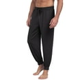 thumbnail image 2 of GIRUNS Men's Pajama Pants Soft Casual Sleep Pants With Pockets Elastic Waistband Sleepwear Pants With Drawstring Black L, 2 of 6