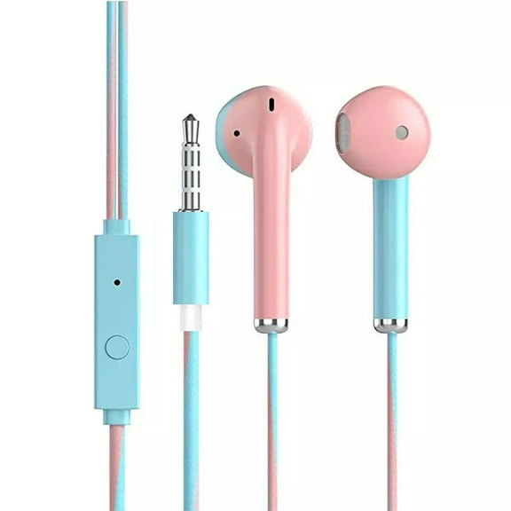 YUNOVA 3.5mm Wired Earphones with HiFi Clear Sound & Built-in Mic, Ergonomic In-Ear Headphones for Music/Gaming/Sports/Online Classes, Compatible with iPhone iPad Android Devices