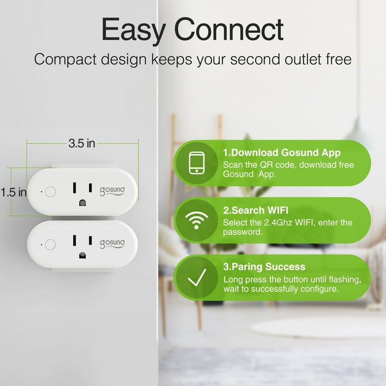 Wf96sh WiFi Mini Outdoor Smart Plug Work with Google Assistant