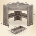 Farmhouse Corner Desk for Small Spaces, Small Computer Desk with Drawer ...