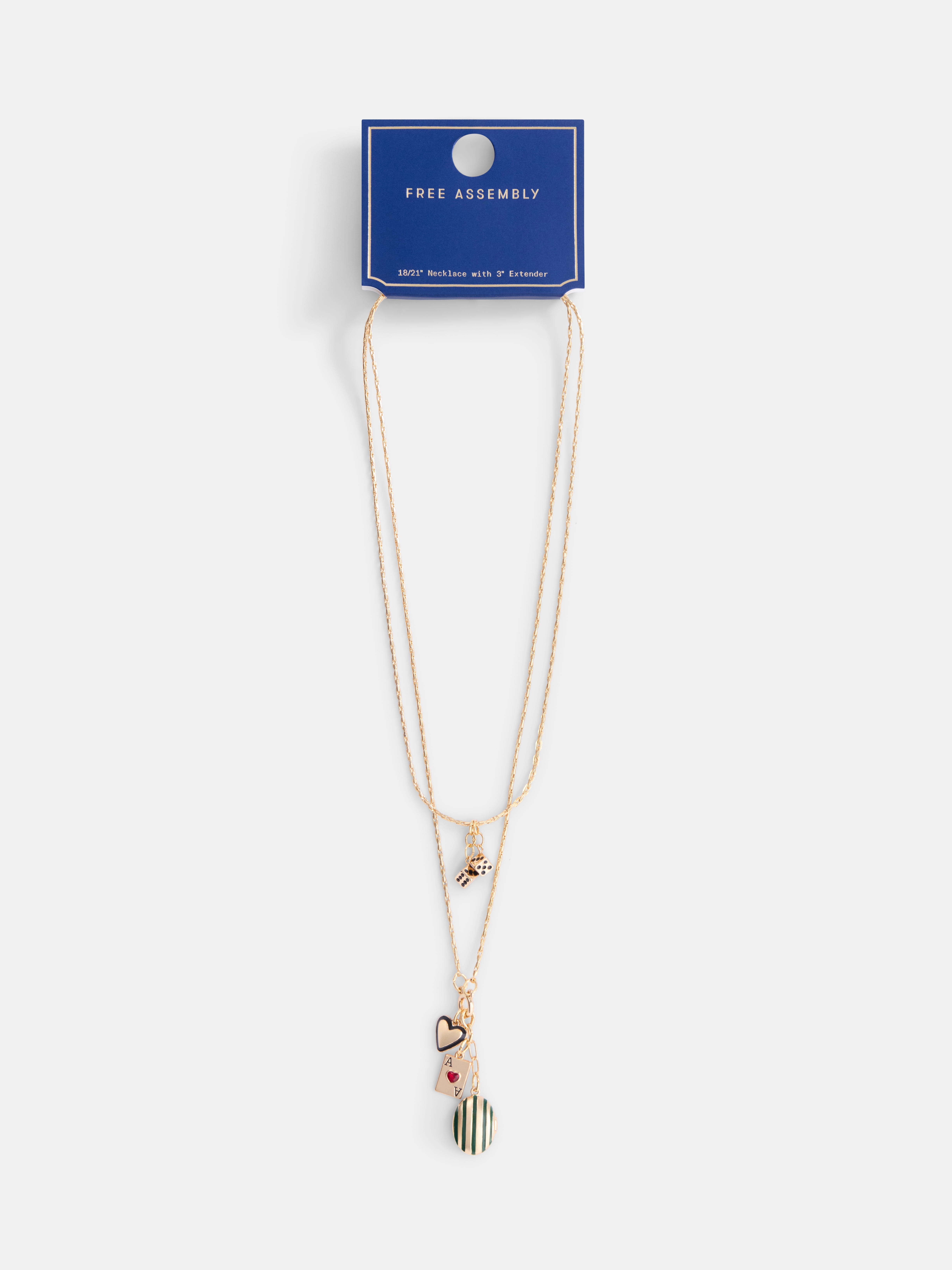 Free Assembly Women's Layered Locket Charm Necklace