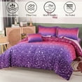 thumbnail image 2 of Flymme Girls Comforter Set Queen Size,3 Piece Bed in a Bag Queen Purple Pink Bedding Set with Pillowcases ,Soft and Breathable Bed Set for Bedroom Decor, 2 of 6