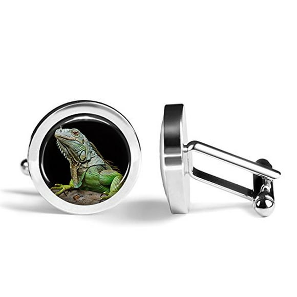 Iguana Cufflinks Lizard Cuff Links (Angled Edition)