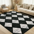 thumbnail image 2 of Garvee 10x13ft Geometric Diamond Area Rug, Machine Washable Rug Stain Resistant Indoor Carpet With Non-Slip Backing, Soft Low Pile Rug for Living Room Bedroom Home Office, Black, 2 of 9