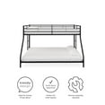 thumbnail image 5 of Mainstays Small Space Junior Twin over Full Low Profile Metal Bunk Bed, Black, 5 of 16